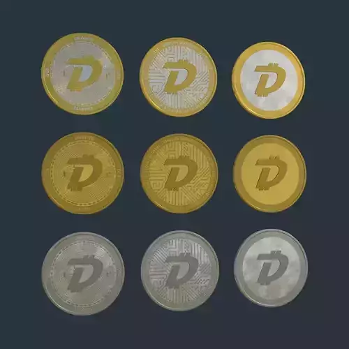 DigiByte DGB - Cryptocurrency Coin 3D model