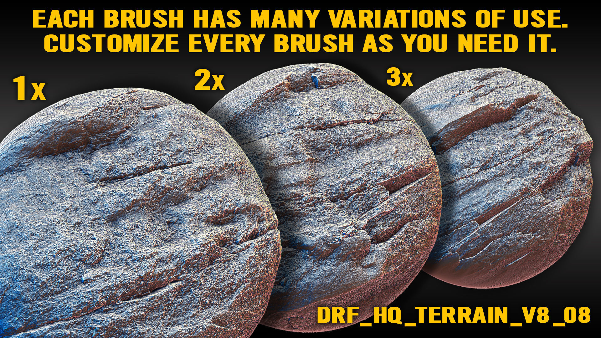 Ultra HQ Terrain Seamless Sculpt Zbrush brushes and Alphas Vol8 3D model_10