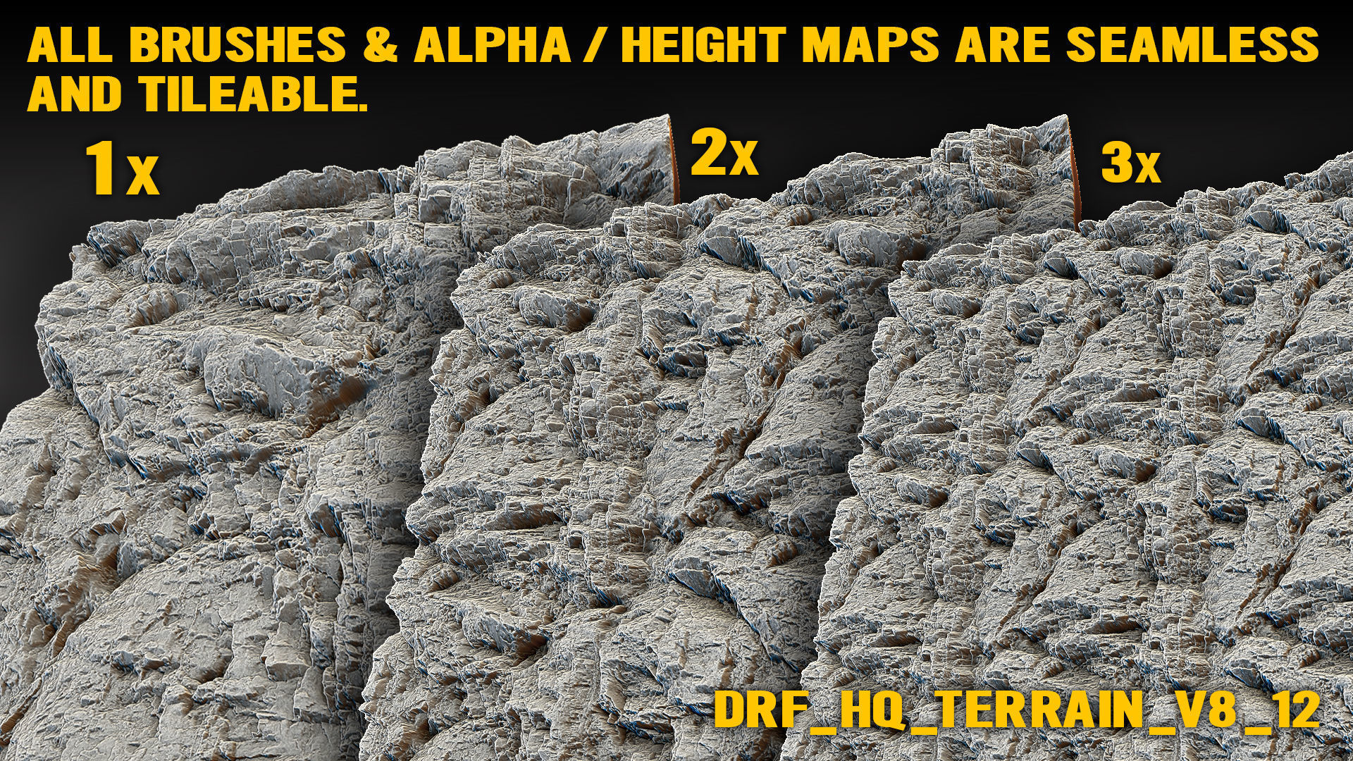 Ultra HQ Terrain Seamless Sculpt Zbrush brushes and Alphas Vol8 3D model_15