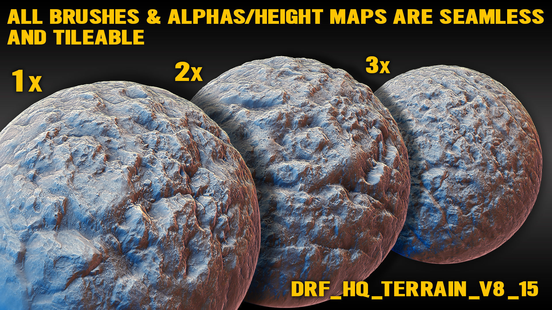 Ultra HQ Terrain Seamless Sculpt Zbrush brushes and Alphas Vol8 3D model_2