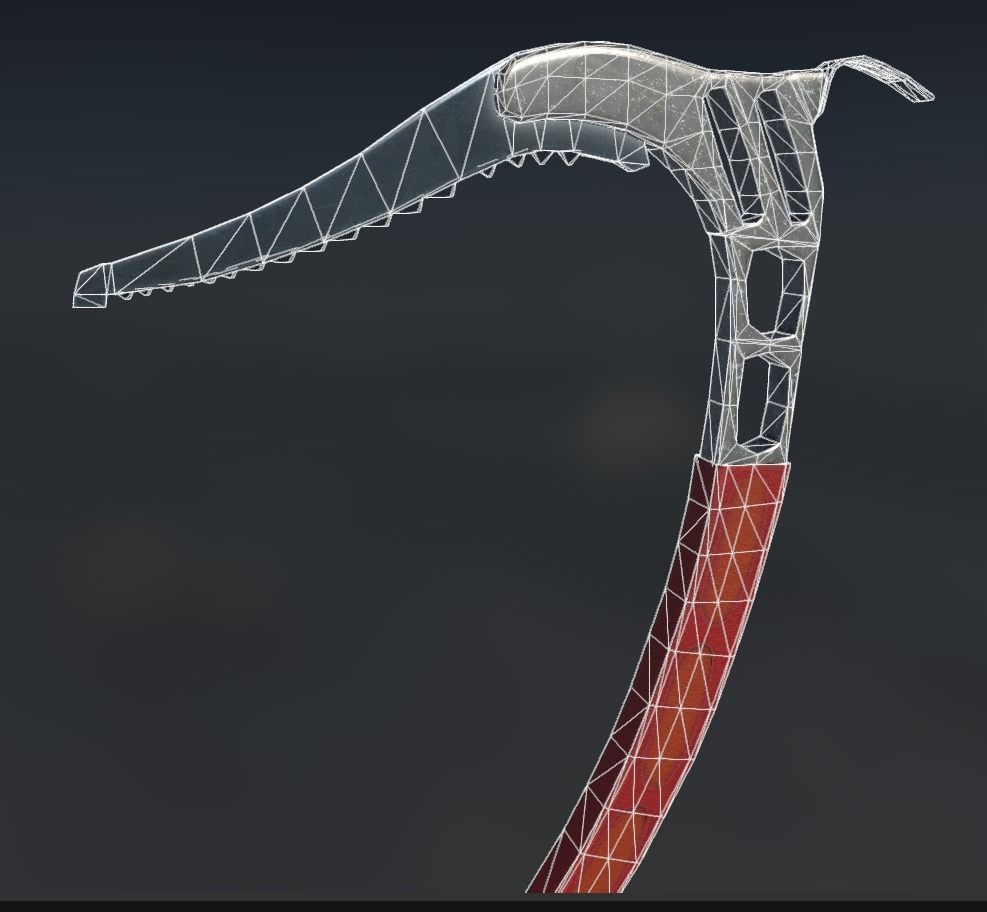 Ice Axe Low-poly 3D model_5