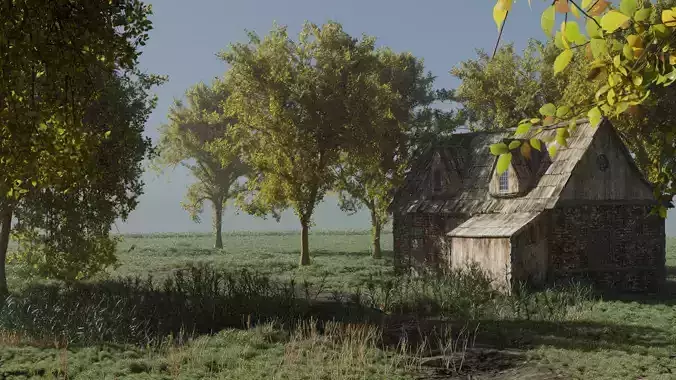 A farmhouse 3d modelled