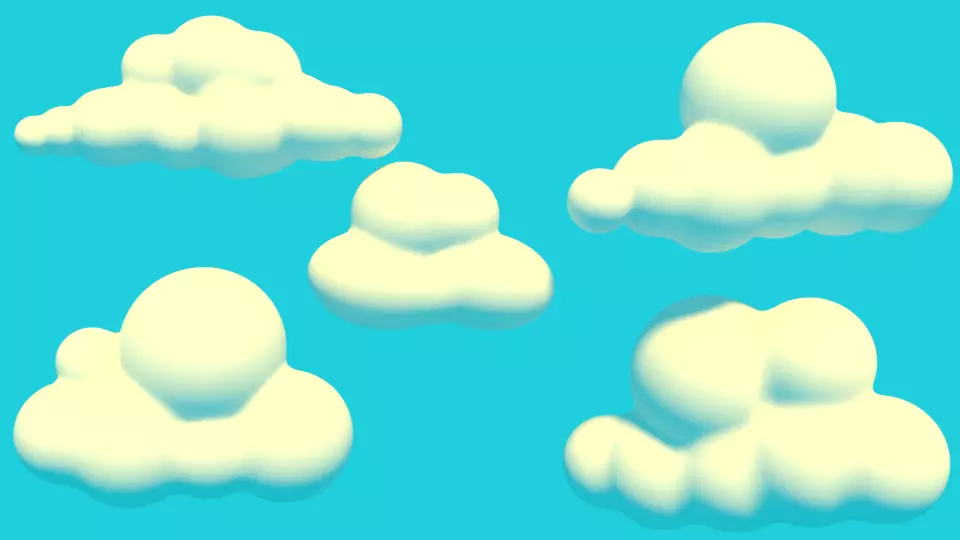 Low Poly Clouds Free low-poly 3D model_0