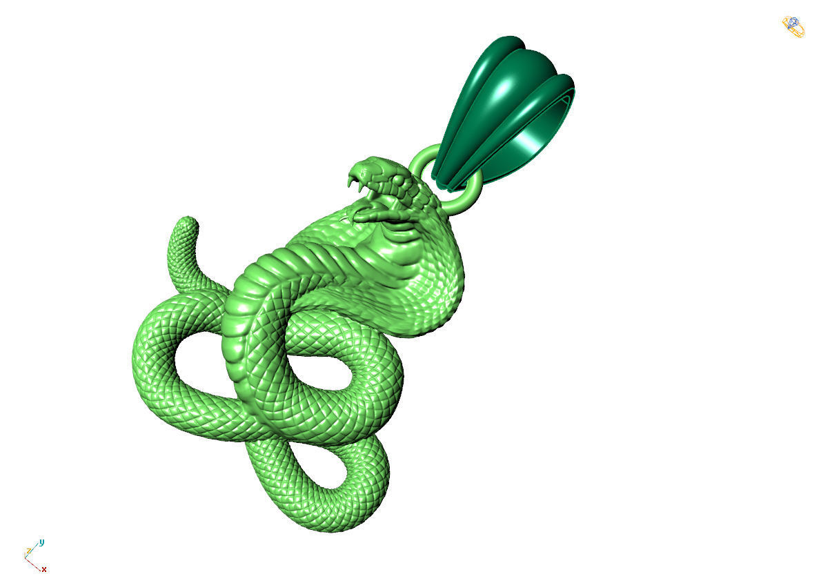 snake pendant 3D print model_1