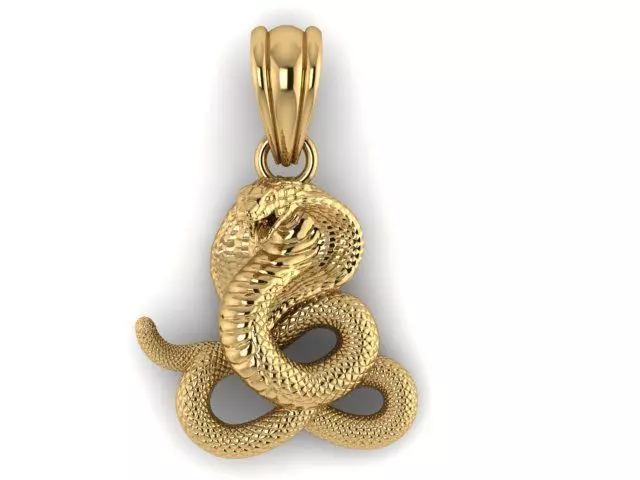 snake pendant 3D print model_0
