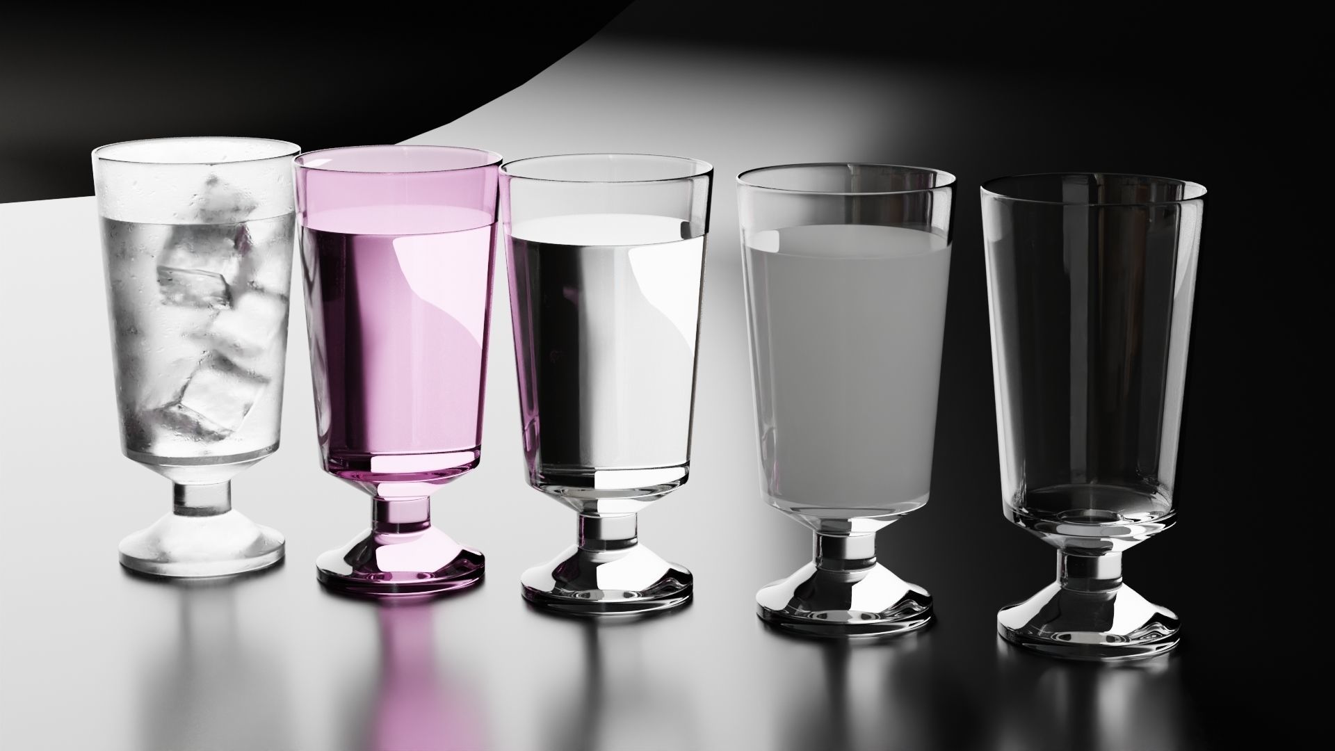 Glass highball 2 3D model_2