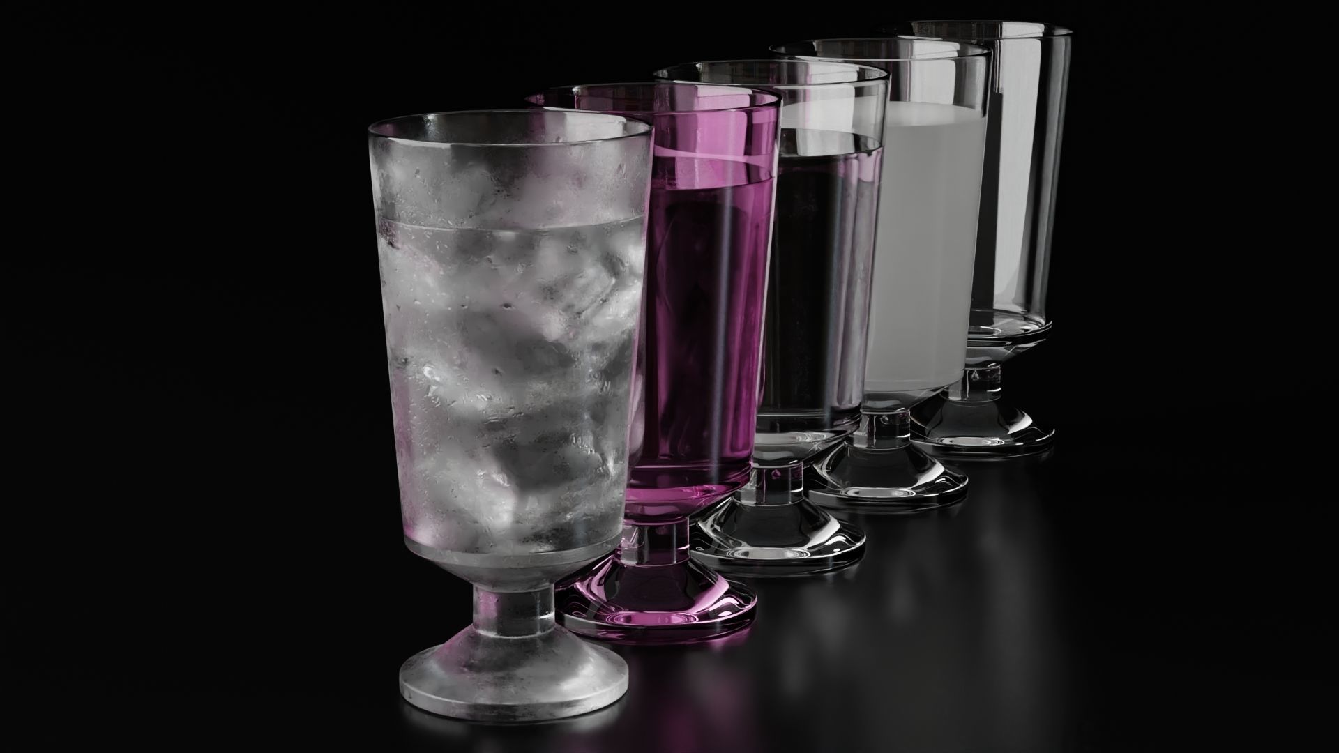 Glass highball 2 3D model_1