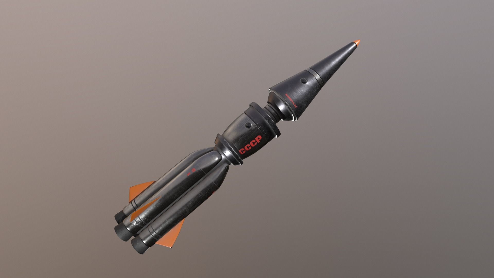 USSR rocket Low-poly 3D model_11