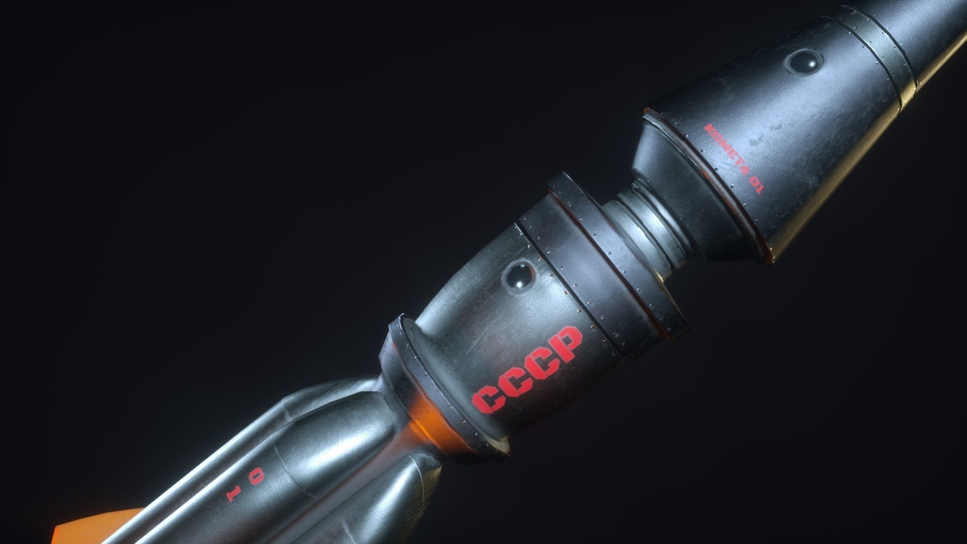 USSR rocket Low-poly 3D model_3