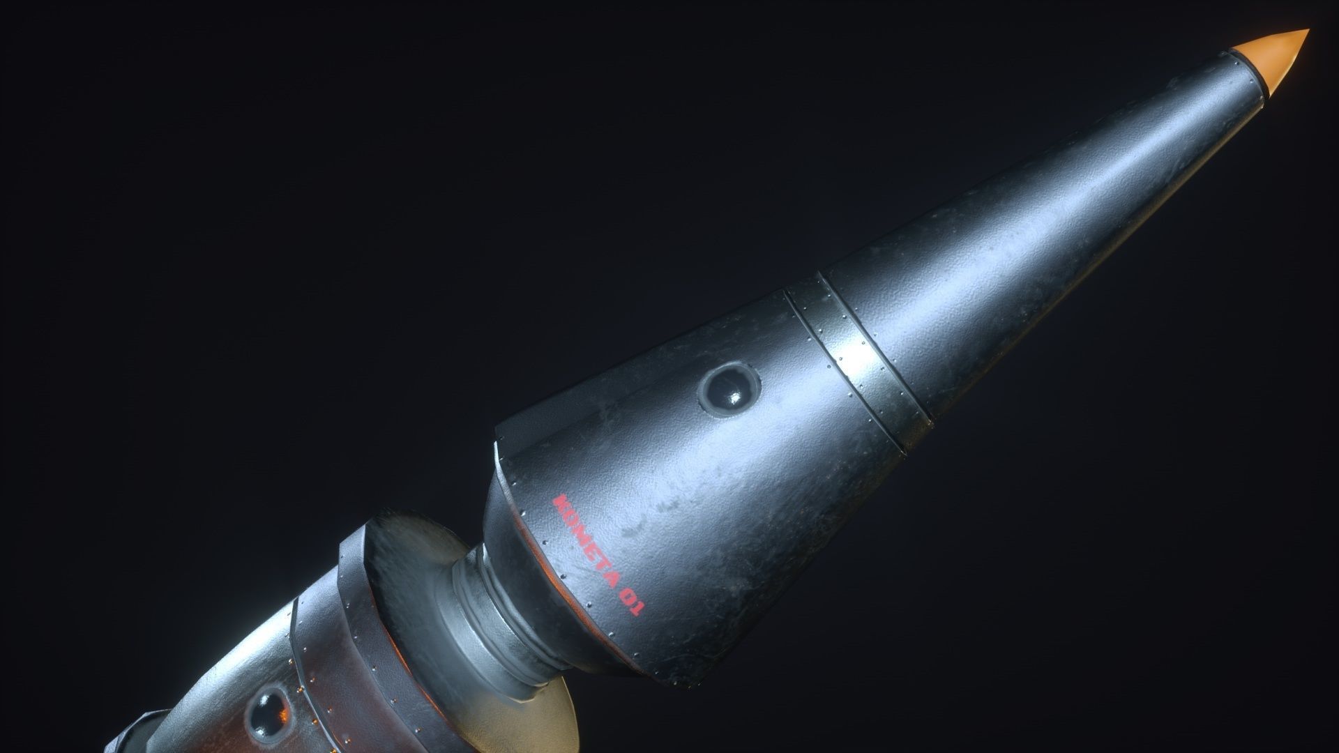 USSR rocket Low-poly 3D model_2