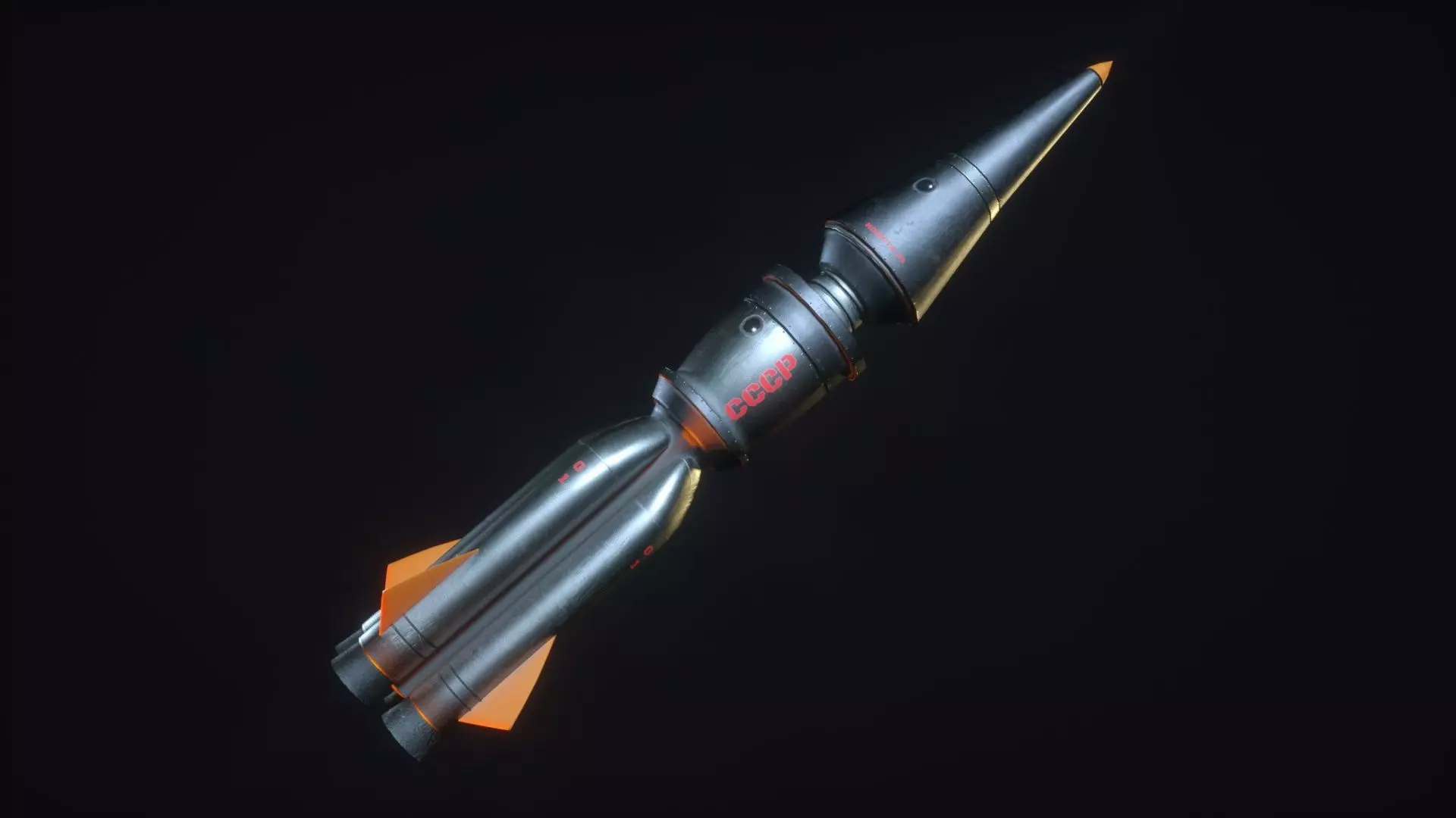 USSR rocket Low-poly 3D model_0