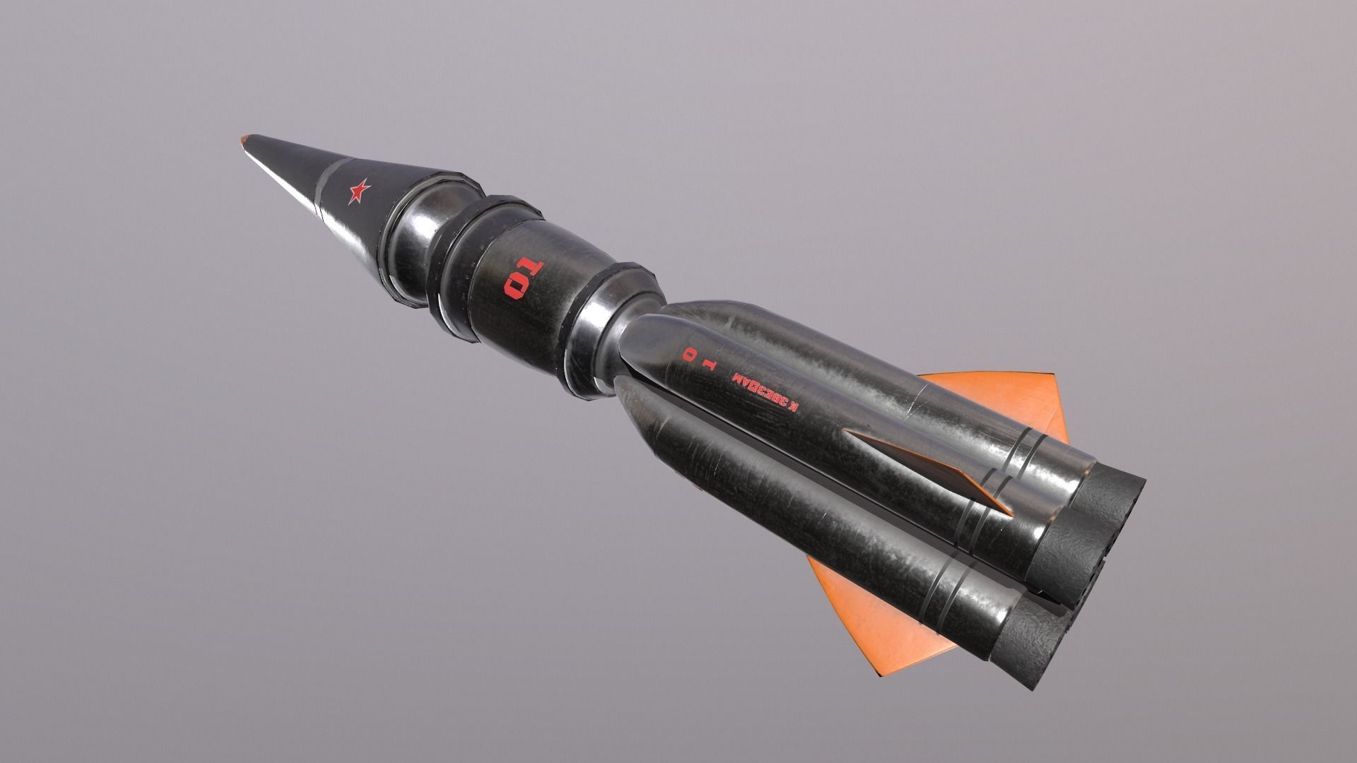 USSR rocket Low-poly 3D model_12