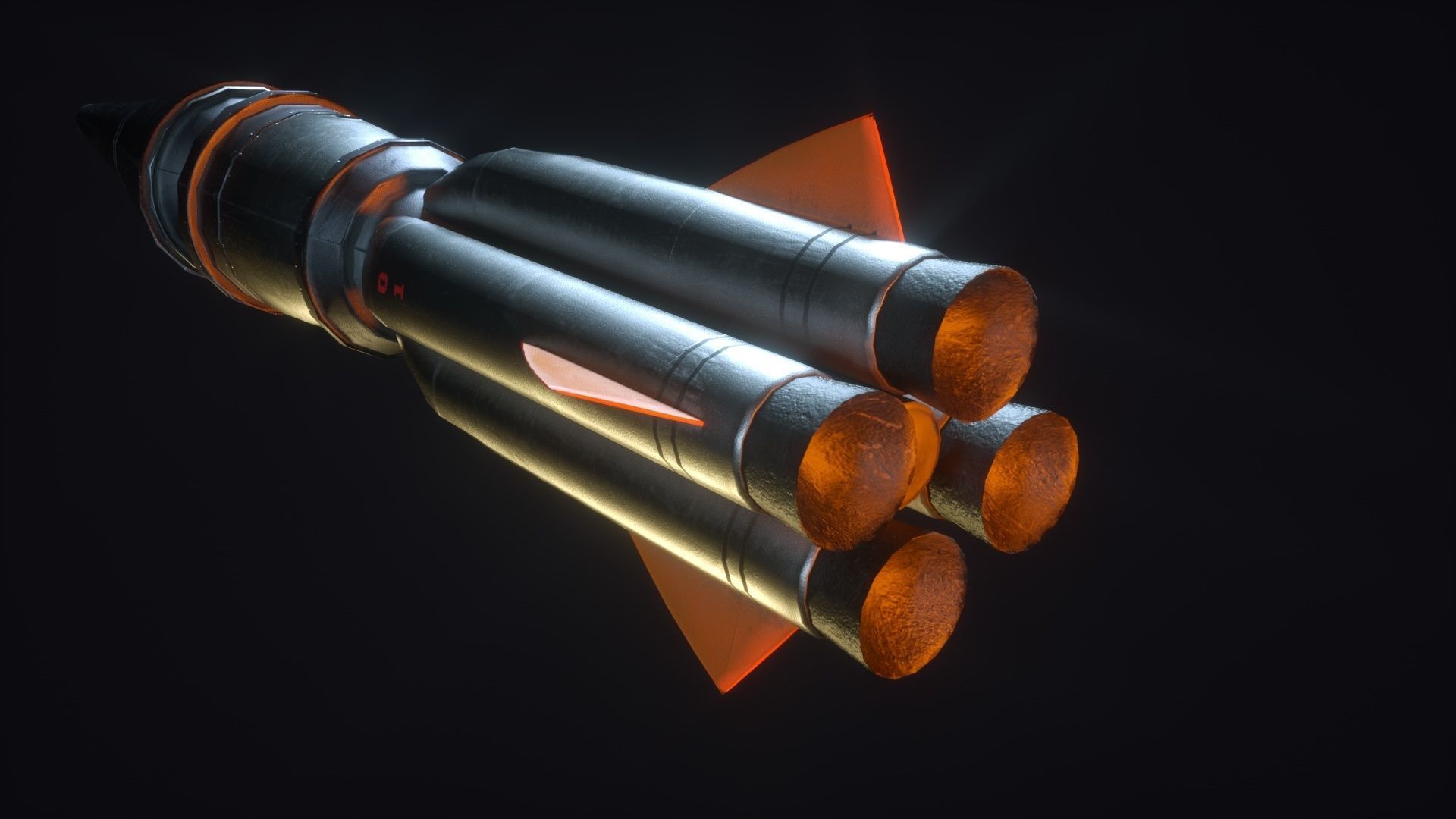 USSR rocket Low-poly 3D model_4