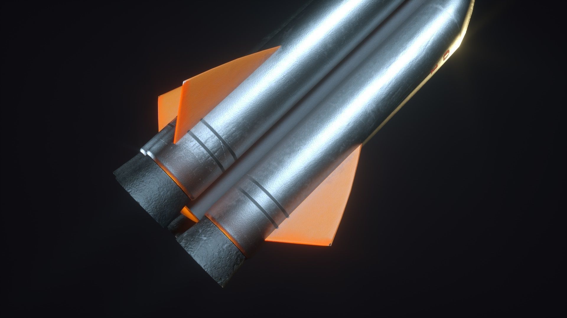 USSR rocket Low-poly 3D model_8