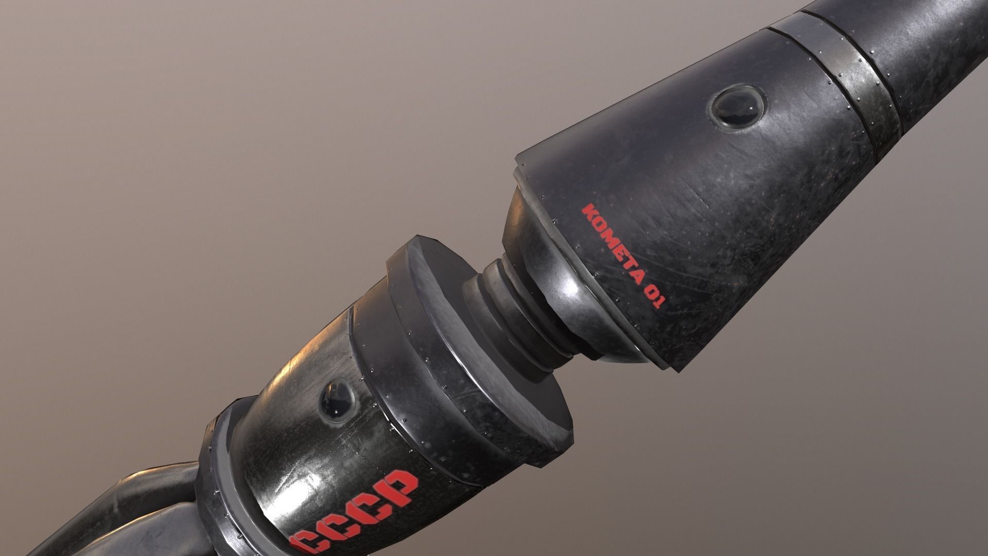 USSR rocket Low-poly 3D model_14