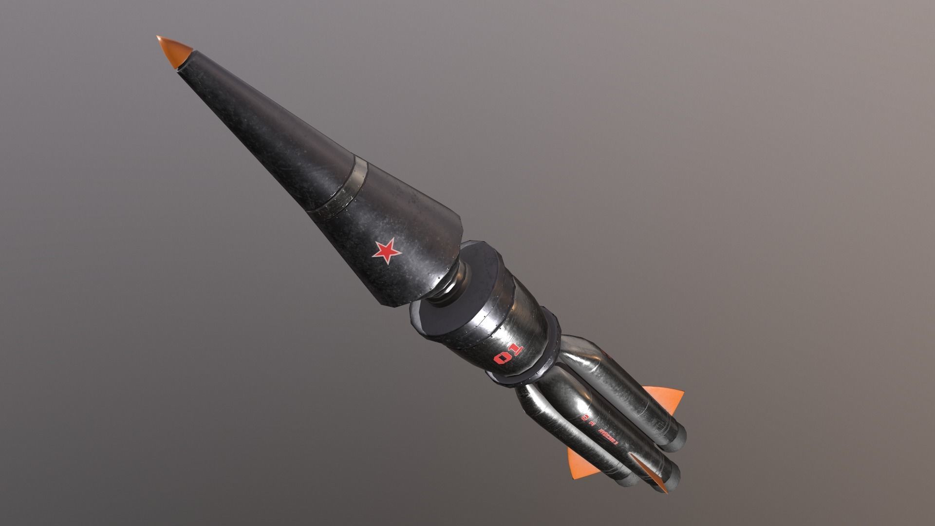 USSR rocket Low-poly 3D model_13