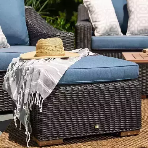 New Boston Outdoor Ottoman with Cushion 3D model