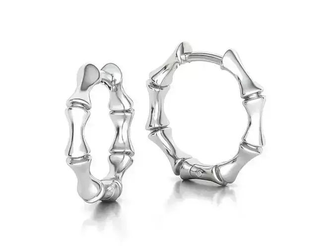 Bamboo Earrings Small Hoop Earrings  Women Earrings 15mm size