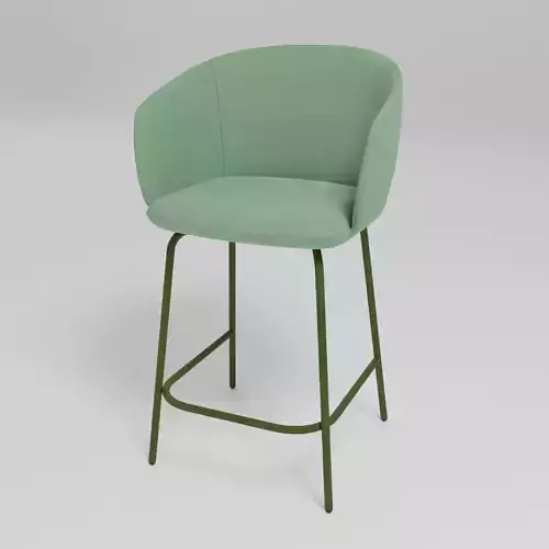 GRACE - Upholstered fabric low stool with armrests -