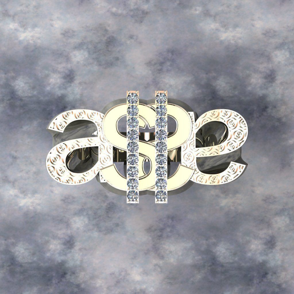 dollar ring 3D print model_2