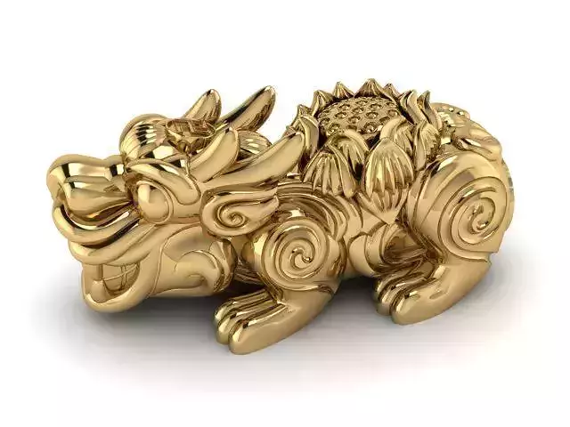 pixiu gold dragon figurine