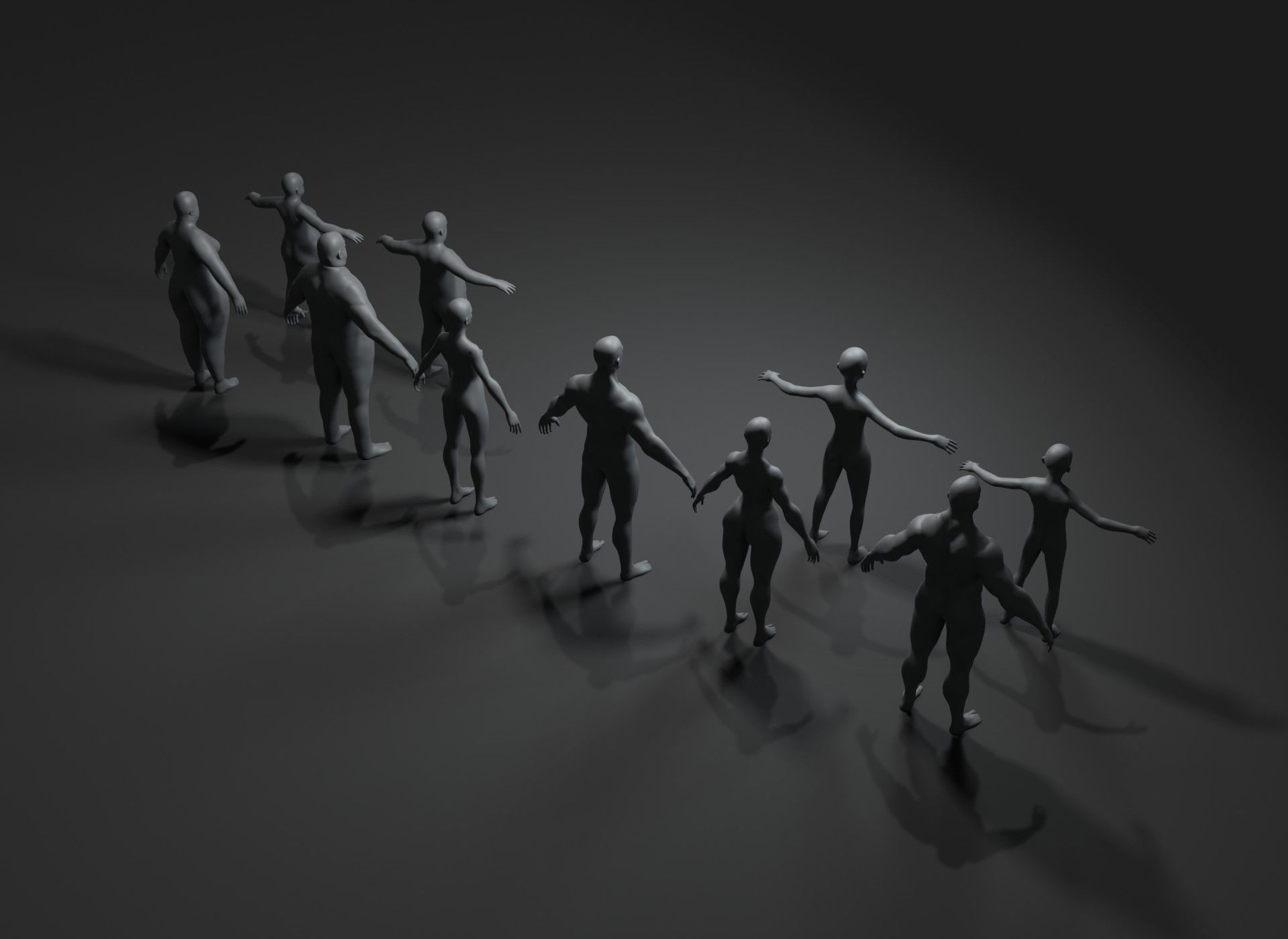 Human Body Base Mesh 40 Models Collection _52