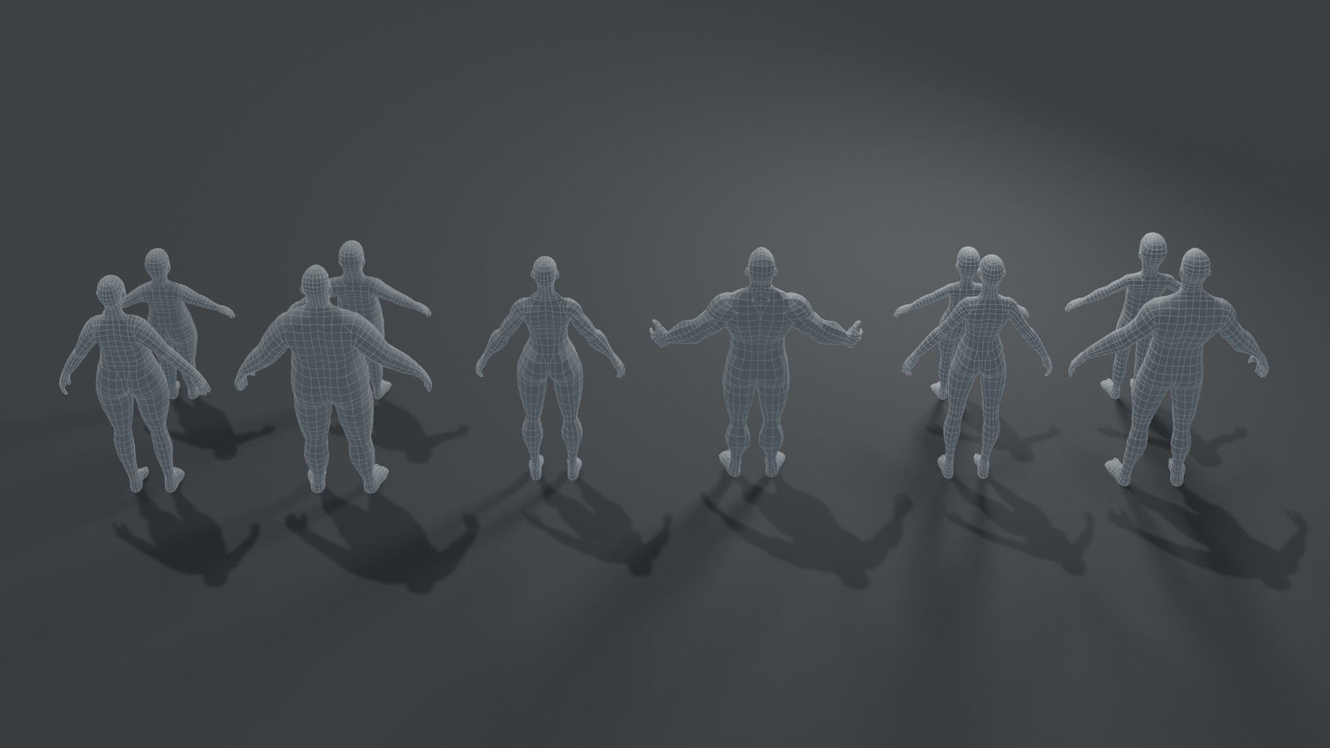Human Body Base Mesh 40 Models Collection _62
