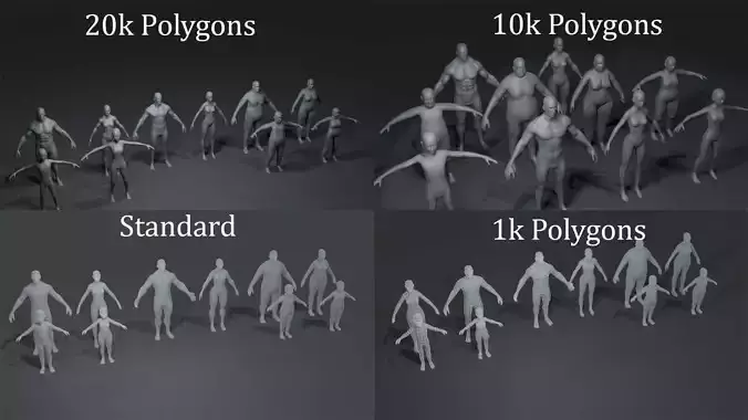 Human Body Base Mesh 40 Models Collection 