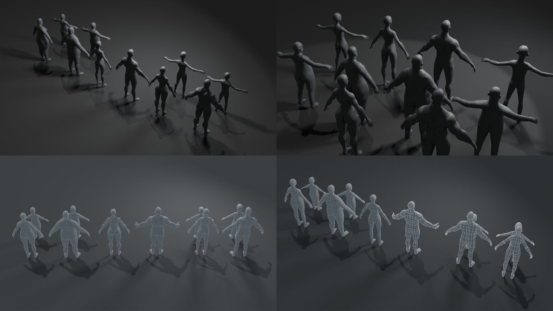 Human Body Base Mesh 40 Models Collection _42