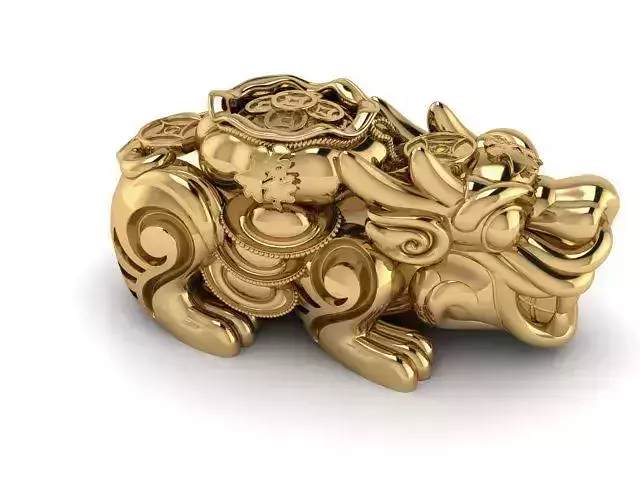 pixiu chinese zodiac dragon in gold