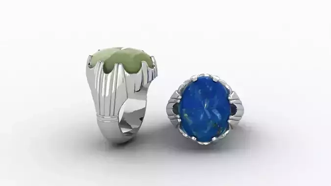 Italian gemstone ring stl 3D print model