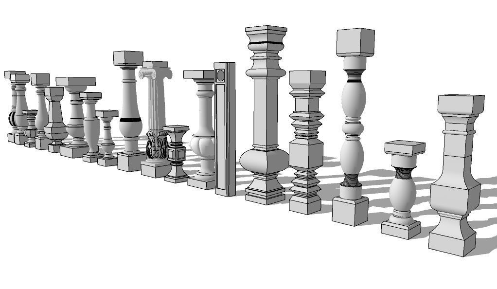 balustrades candlesticks 3D model_2