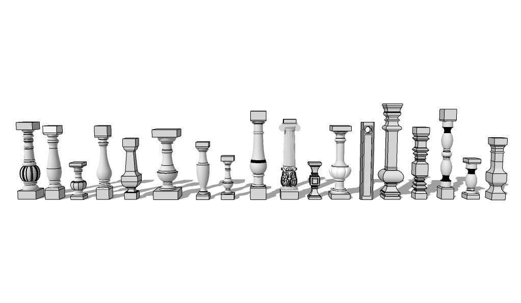 balustrades candlesticks 3D model_1