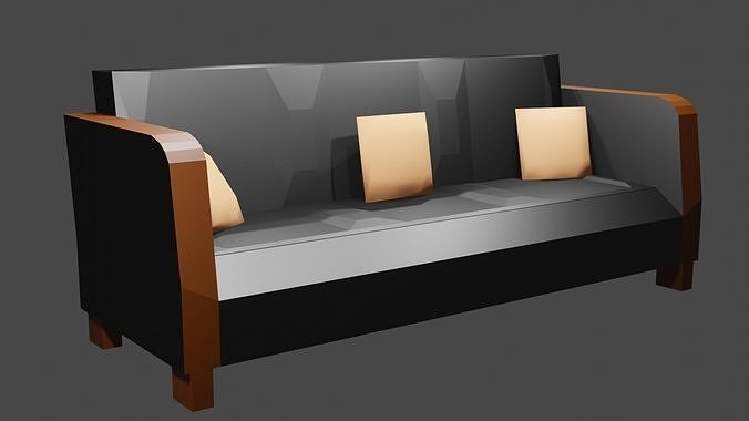 3 seater sofa Low-poly 3D model