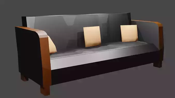 3 seater sofa Low-poly 3D model