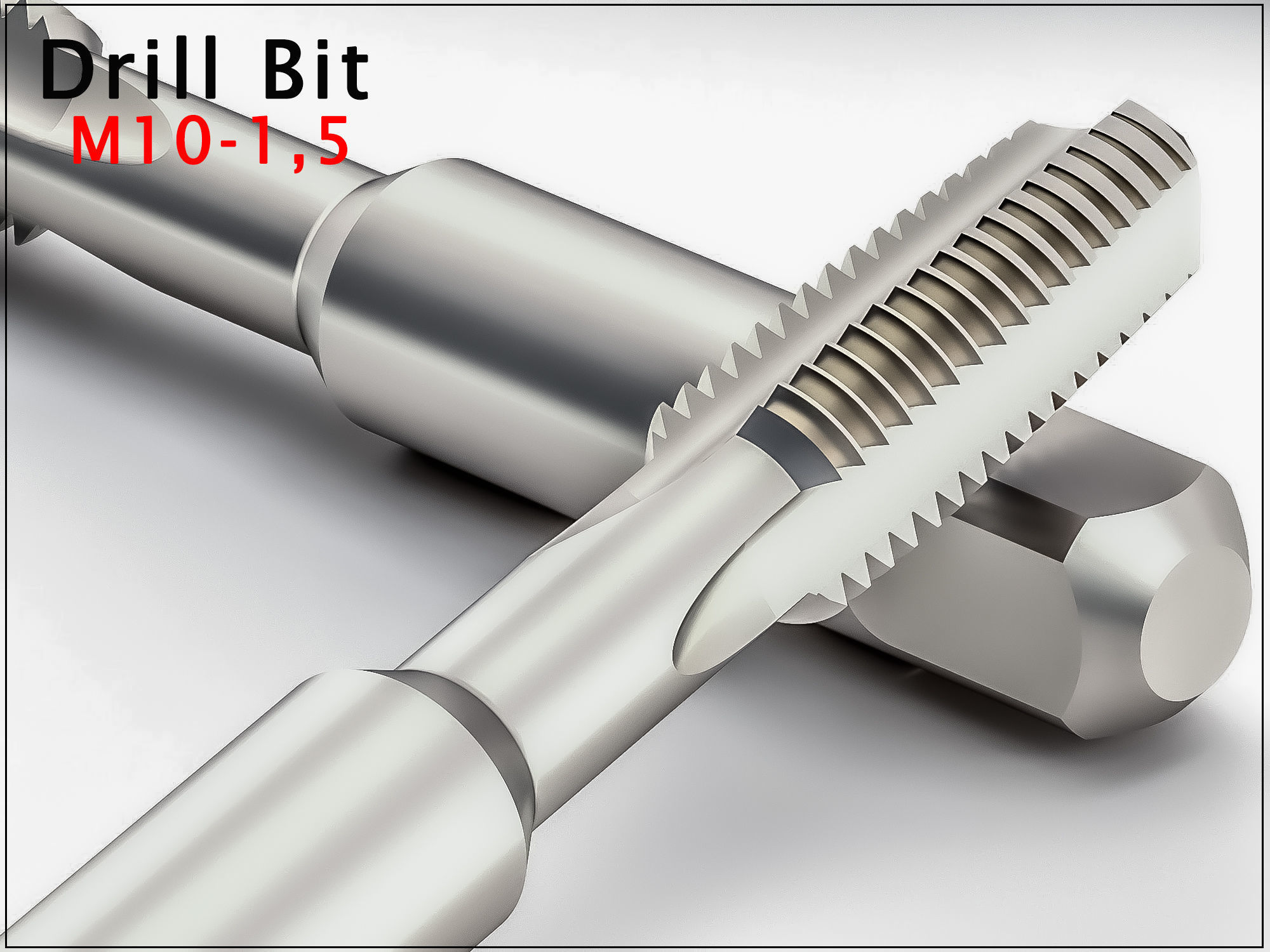 Original Size Drill Bit Ready for 3d Print M10X15 3D model 3D printable CGTrader