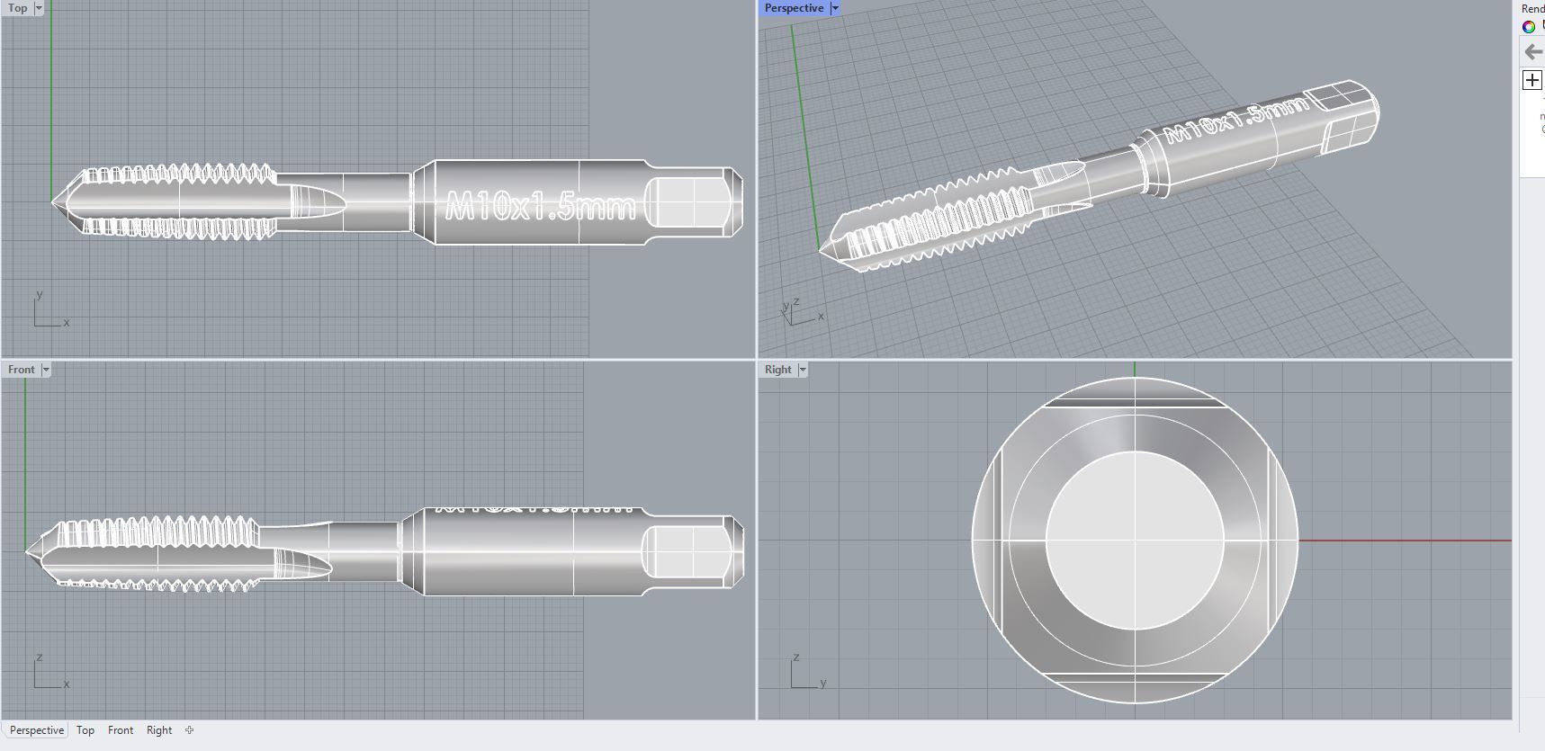Original Size Drill Bit Ready for 3d Print M10X15 3D model 3D printable CGTrader