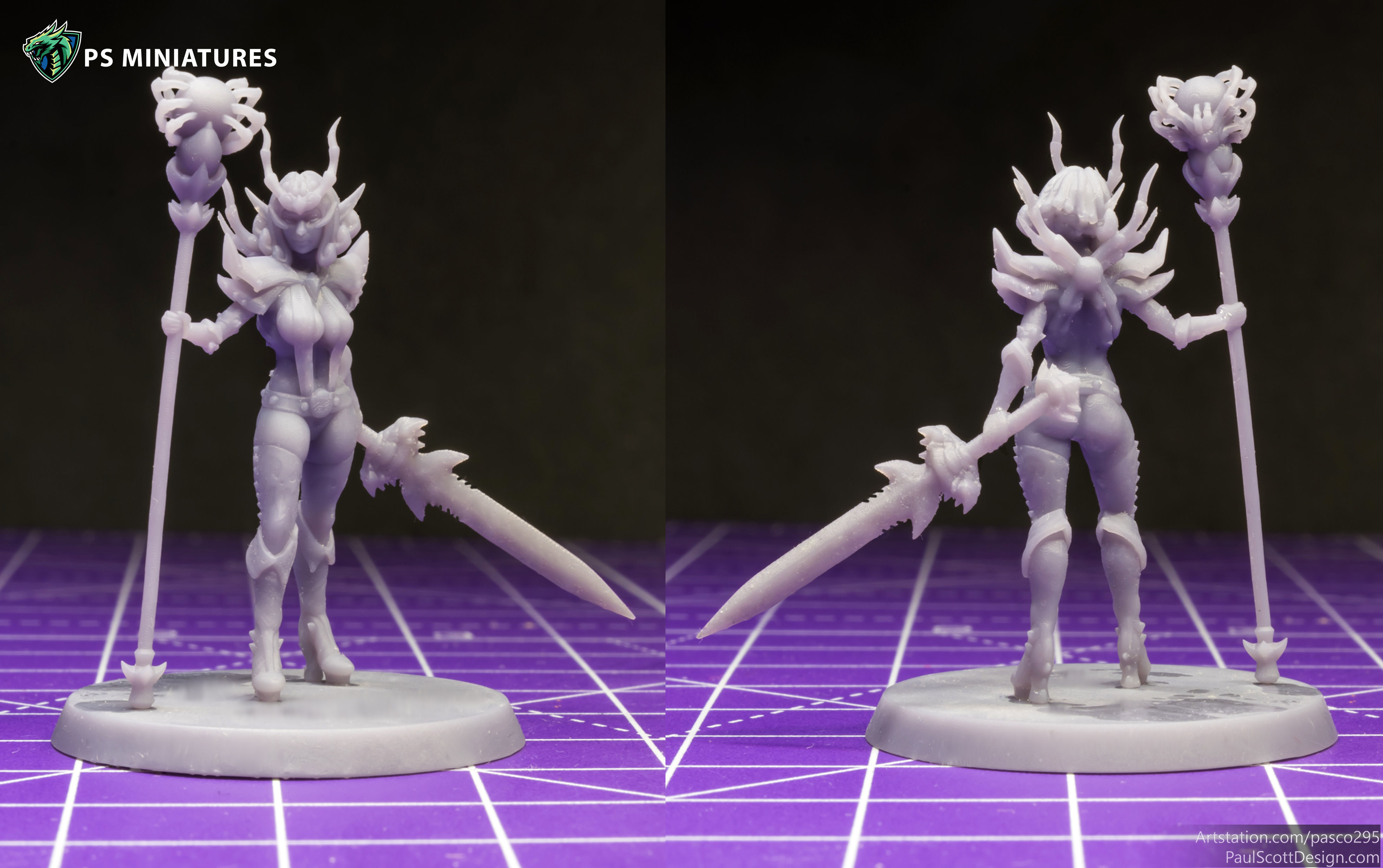 Drow Sorceress Pose 1 3D print model_3