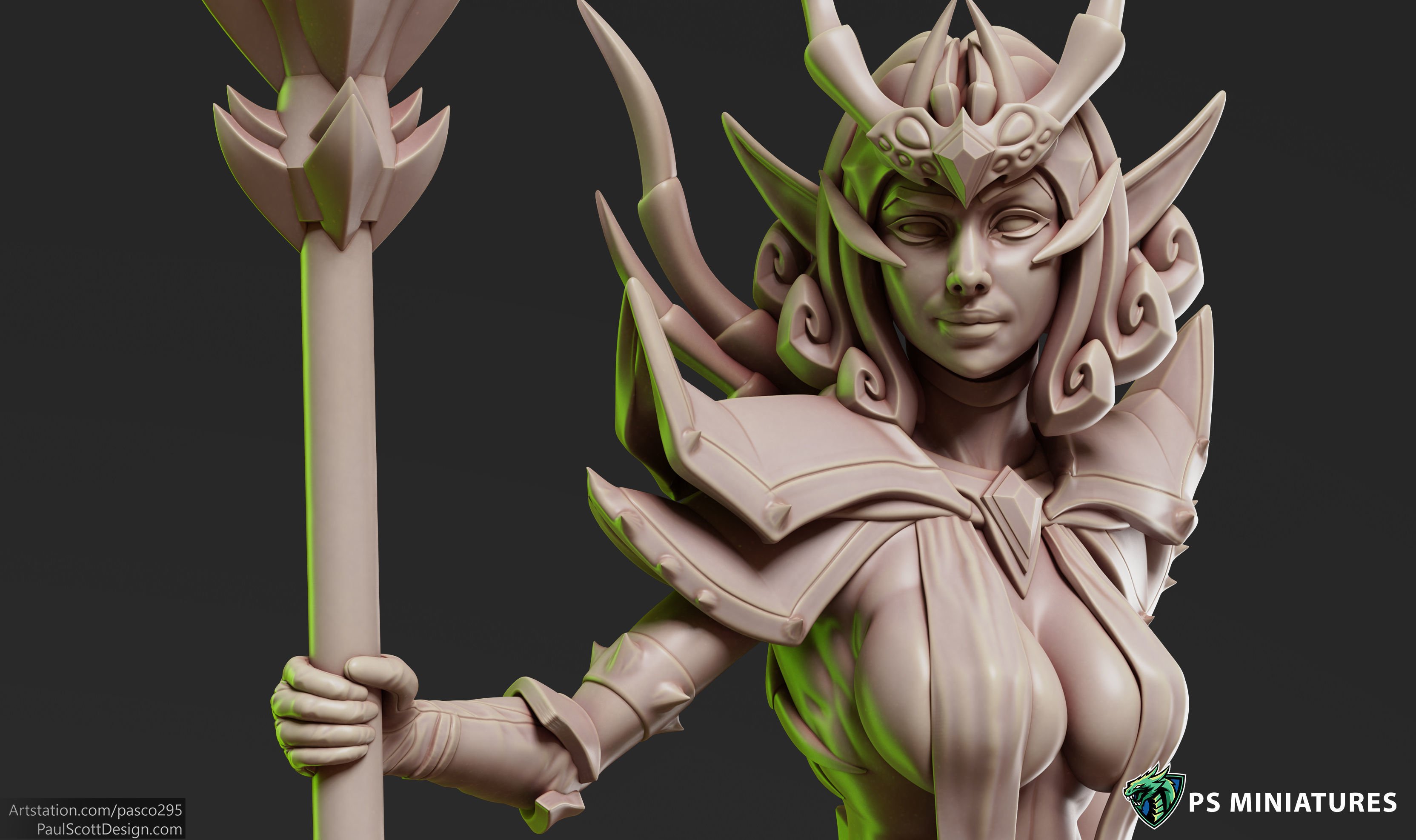 Drow Sorceress Pose 1 3D print model_10