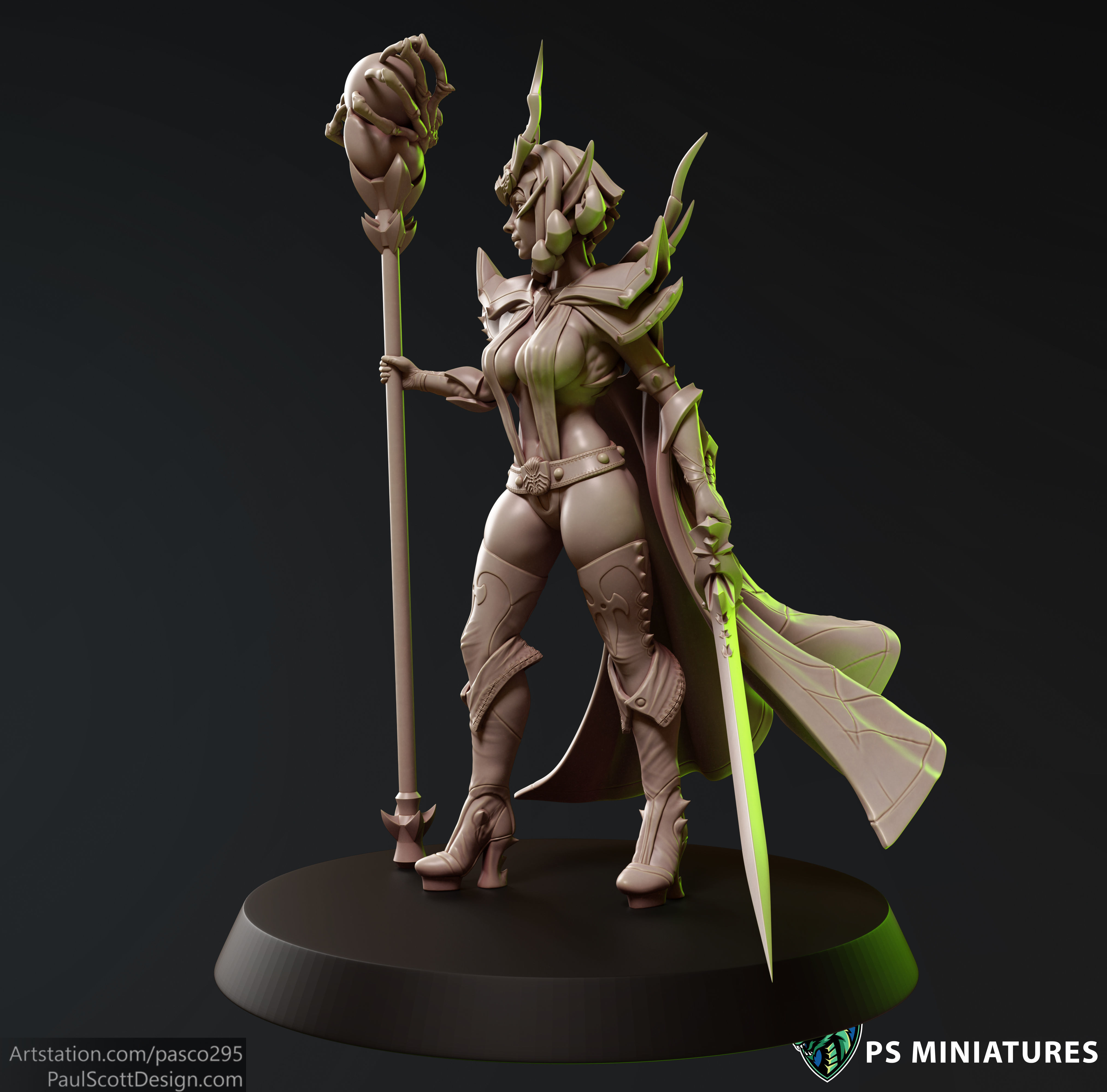 Drow Sorceress Pose 1 3D print model_13