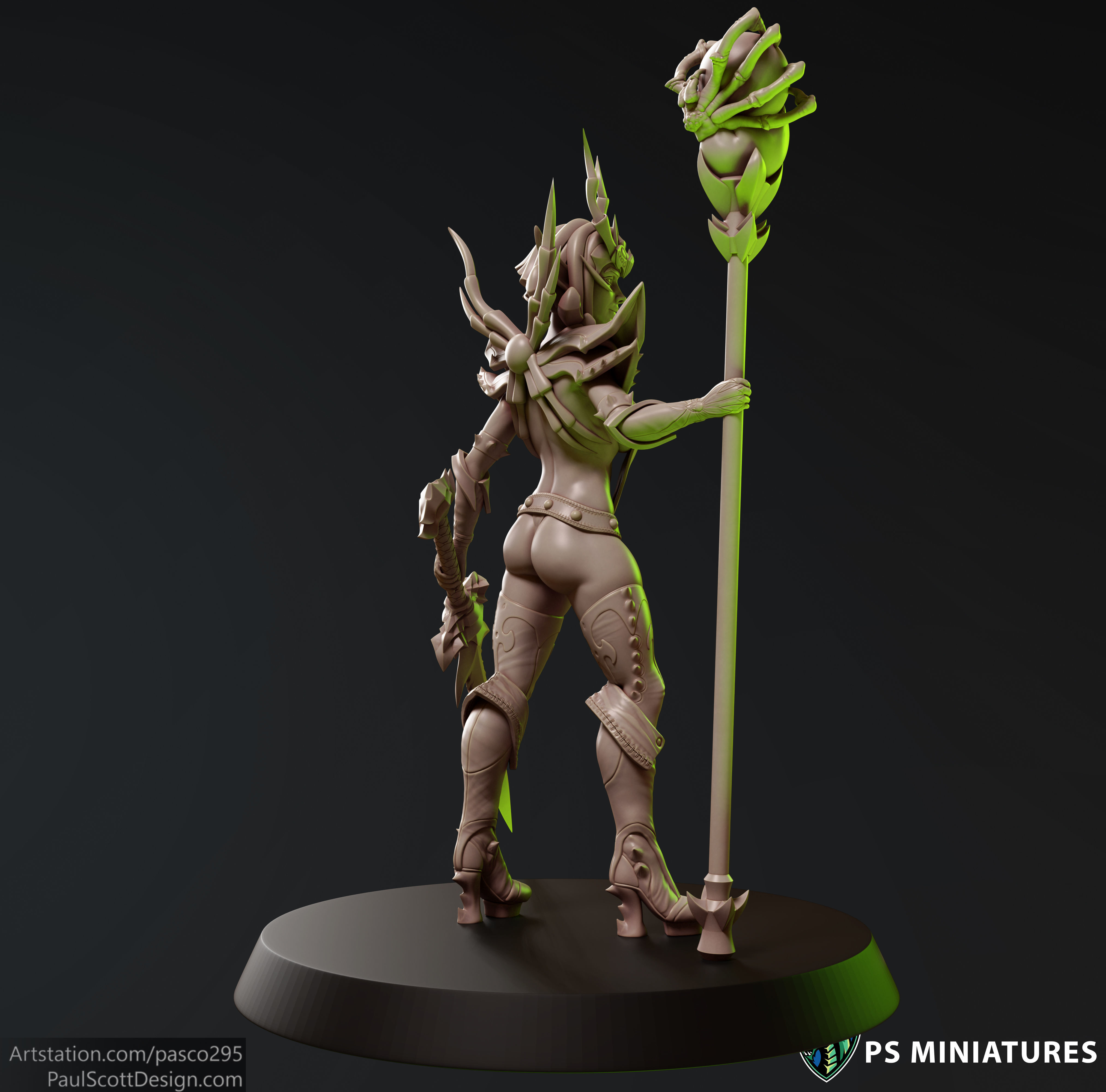 Drow Sorceress Pose 1 3D print model_11