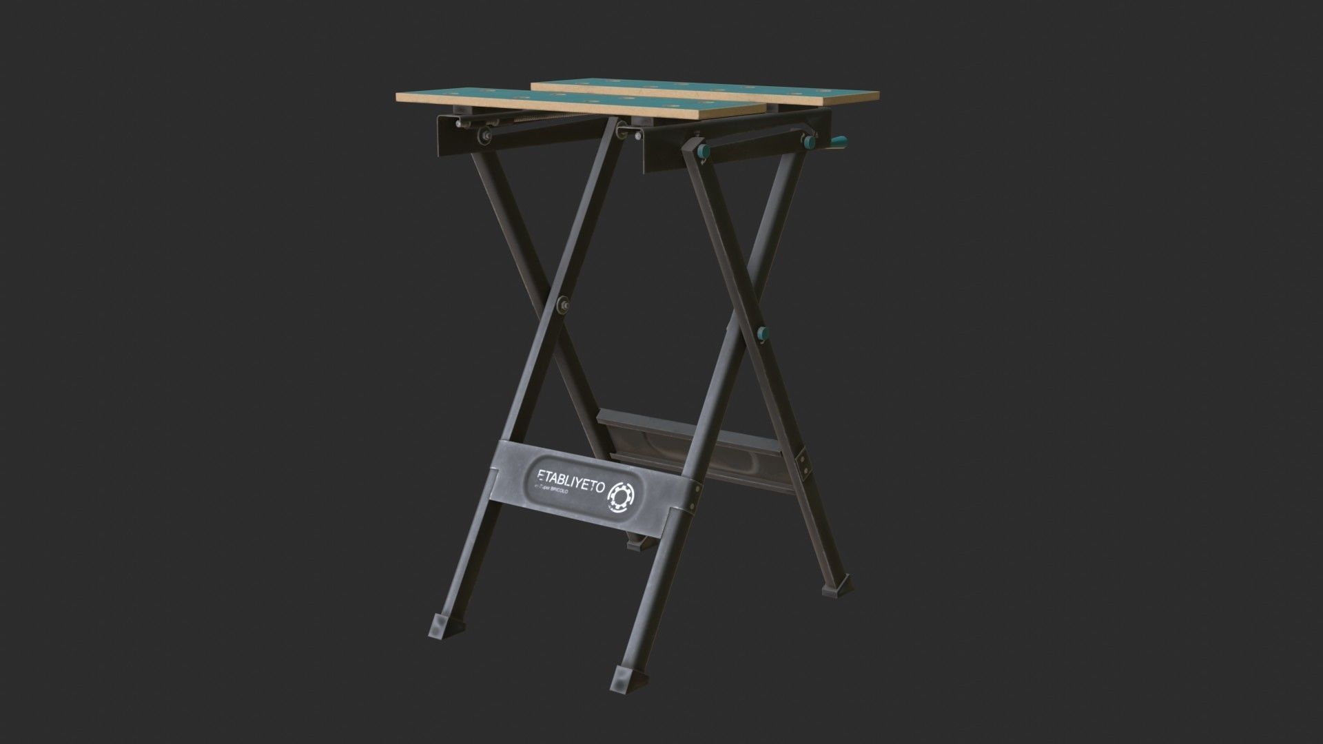 Portable Workbench Low-poly 3D model_4