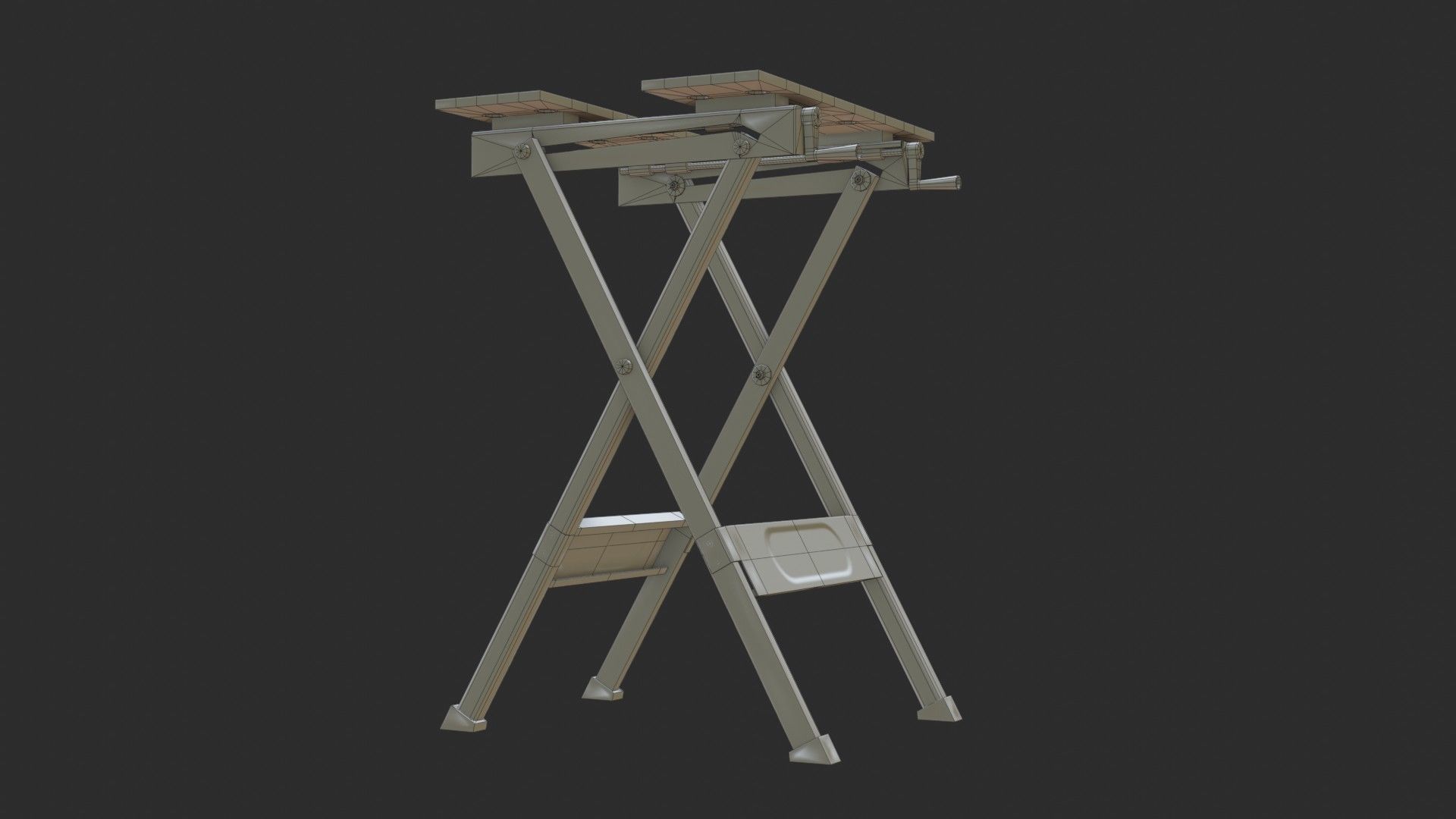 Portable Workbench Low-poly 3D model_16