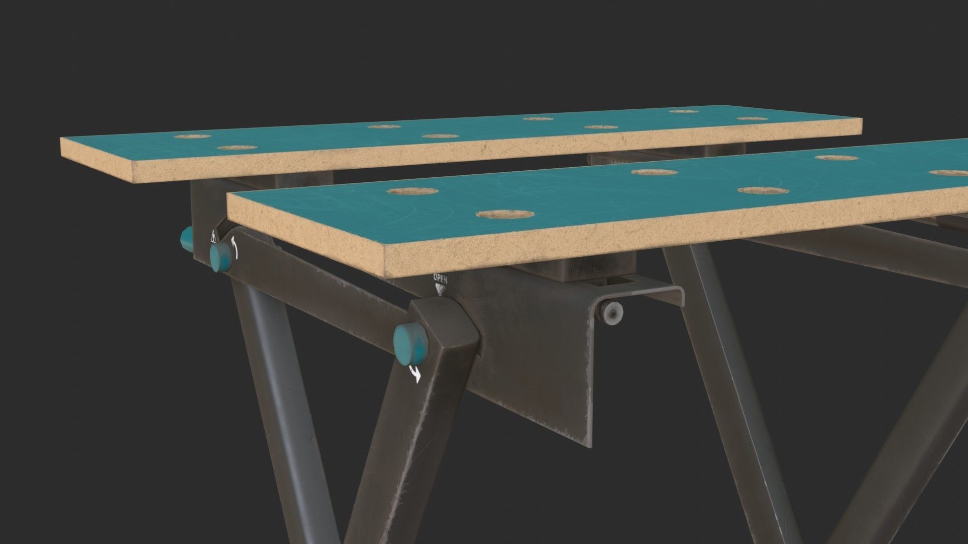 Portable Workbench Low-poly 3D model_11