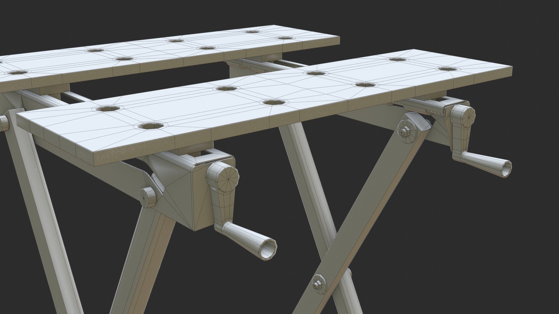 Portable Workbench Low-poly 3D model_23