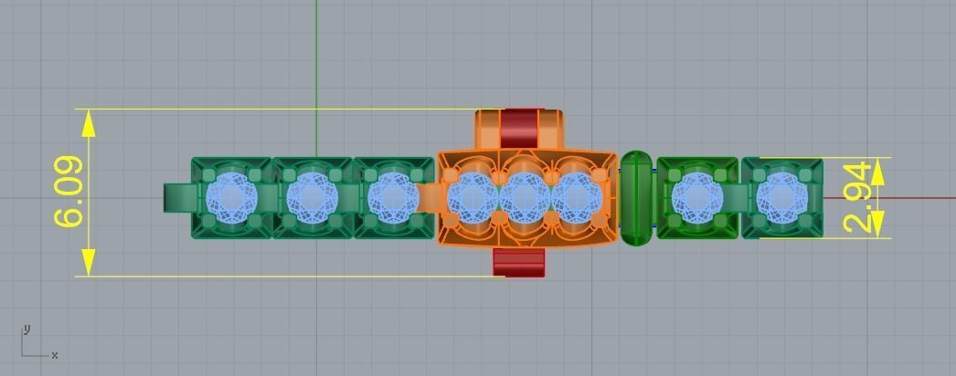 Tenis Bracelet 722 3D print model_5