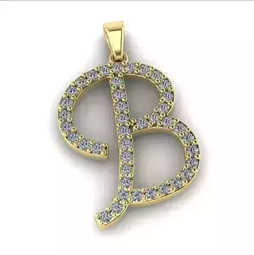 Pendant in the shape of the letter B 716