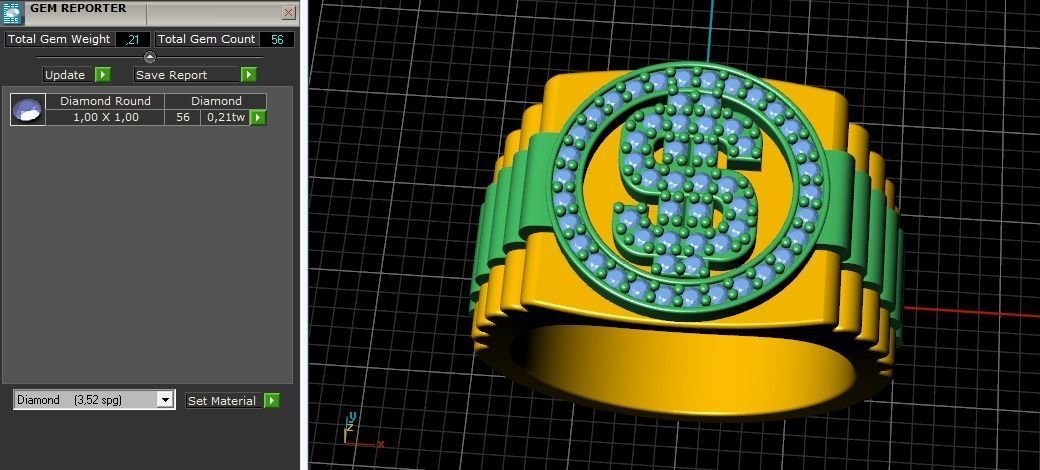 Dollar sign ring 713 3D print model_3