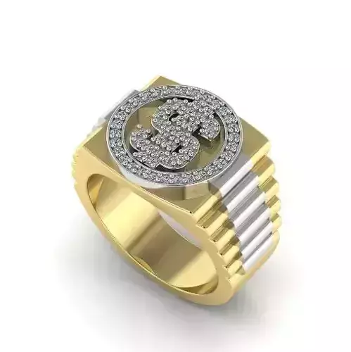Dollar sign ring 713 3D print model