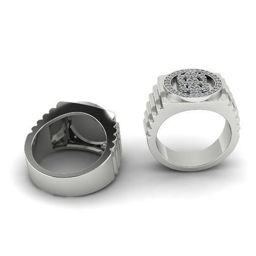 Dollar sign ring 713 3D print model_1